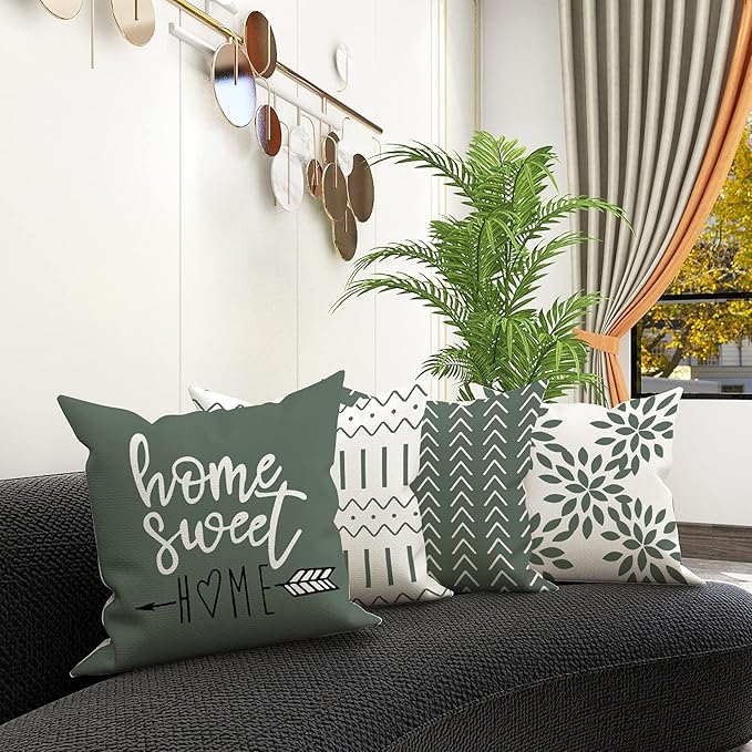 YCOLL Pillow Covers 16x16 Set of 4, Modern Sofa Throw Pillow Cover, Decorative - Image 2