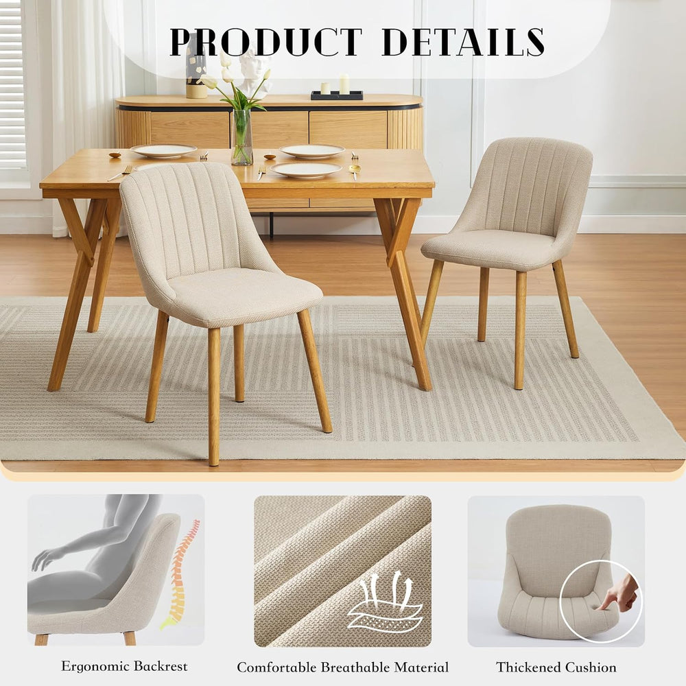GarveeHome Dining Chairs Set of 2,Modern Upholstered Kitchen Chairs with Ergo...