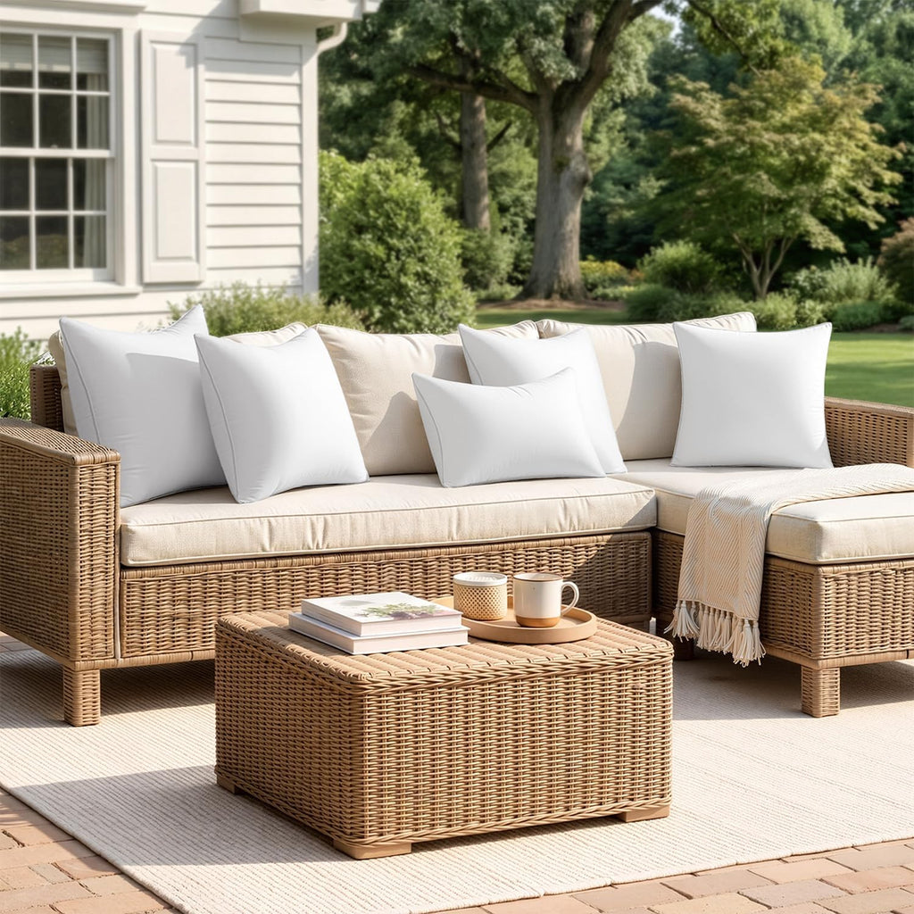 MIULEE 2 Pack 12x20 Outdoor Rectangle Pillow Inserts for Patio Sofa Garden | Waterproof Decorative Throw Pillow Inserts for Patio Sofa Garden Porch Couch