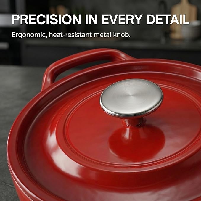 SUNHOUSE Enameled Cast Iron Dutch Oven Pot - 3 QT Dutch Oven - Image 5