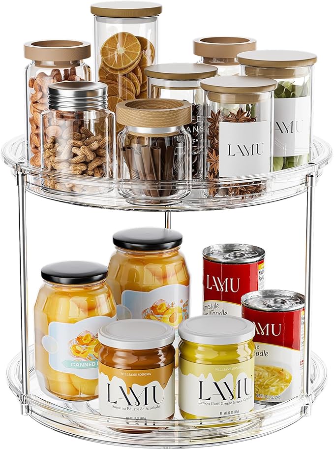LAMU 2 Tier Lazy Susan Turntable Organizer by YourHome-OrganizationHelper