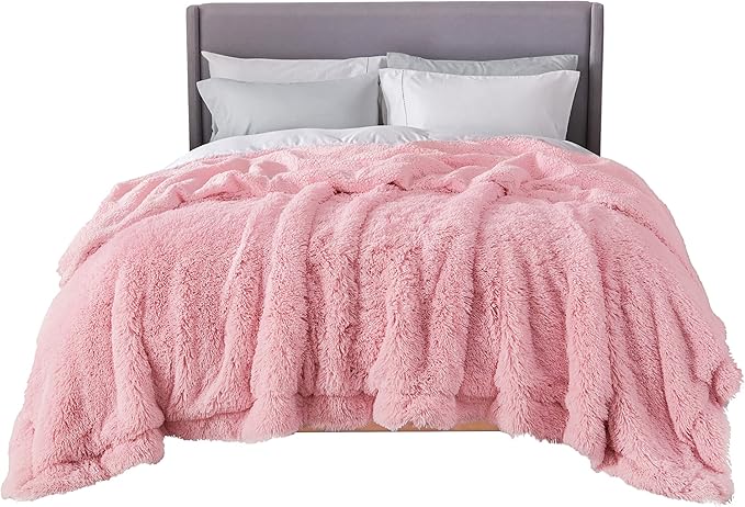 Bedsure GentleSoft Fluffy Pink Blankets Queen Size - Image 7