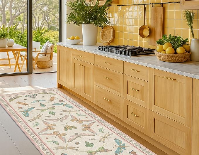 Insect Print 8ft Long Hallway Runner Rug by HazoHaus