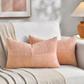 Fancy Homi 2 Packs Peach Lumbar Decorative Throw Pillow Covers 14x24 Inch by Fancy+Homi