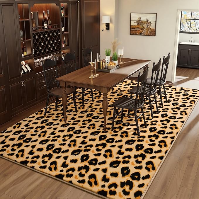 Amearea Soft Leopard Rugs for Bedroom Living Room, 4x6 Modern Cheetah Print - Image 9