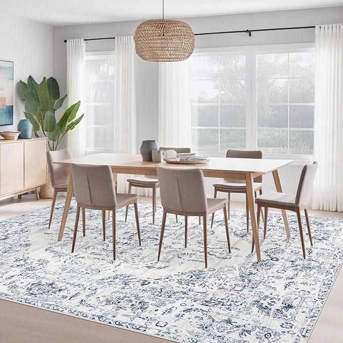 10x14 Area Rugs for Living Room: Washable Rug Vintage Large Rugs Soft Non Slip - Image 4