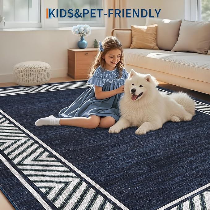 GarveeHome Bordered Bedroom Rugs 5x7 Ultra-Soft Indoor Carpet, Non-Slip Modern - Image 7