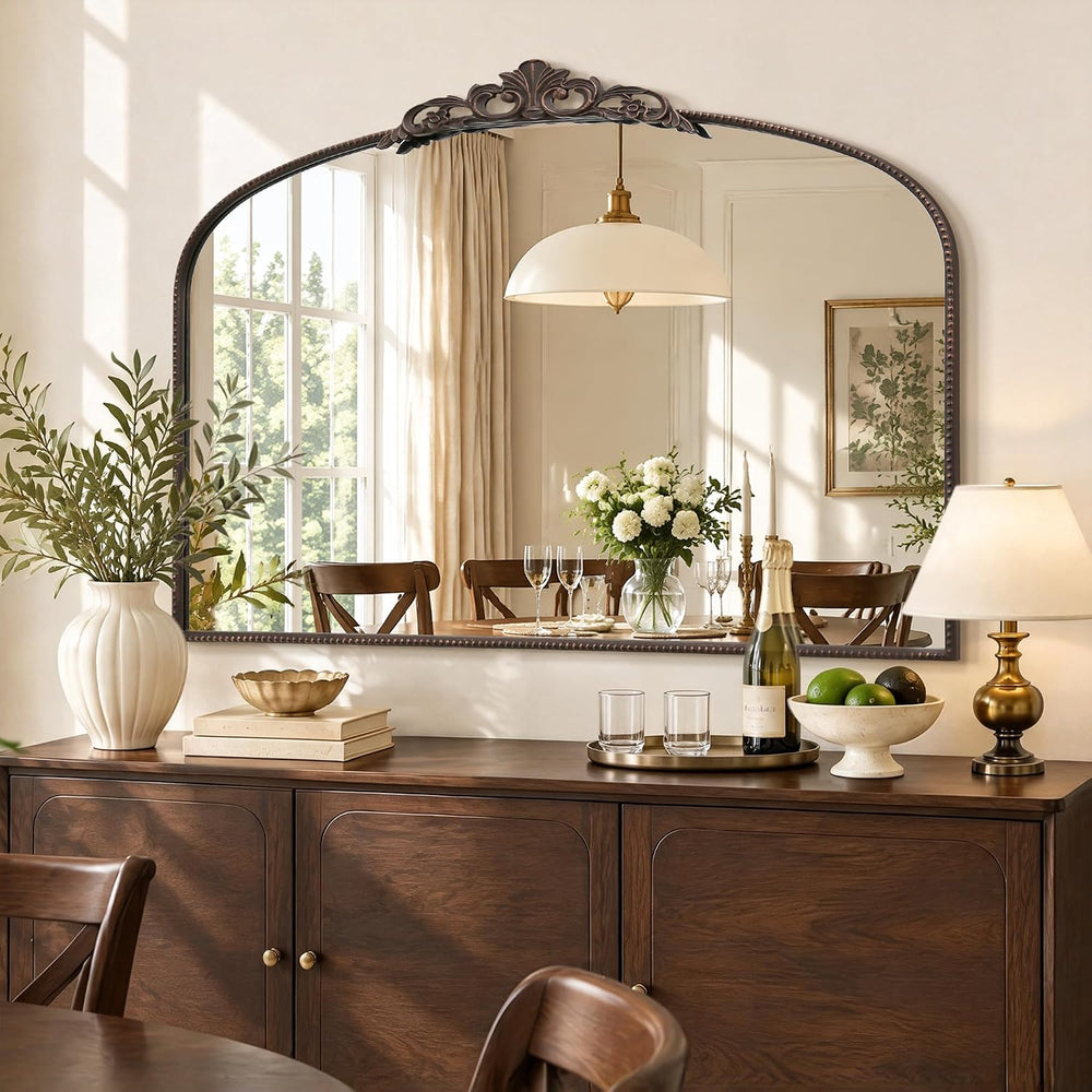 Micasso Large Bronze Vintage Mirror: 48"x33" Baroque Antique Wall M...
