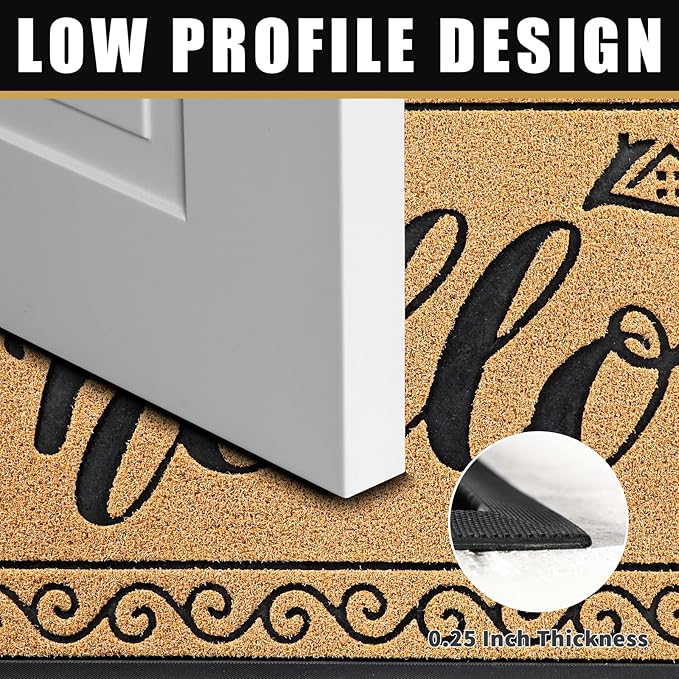 Yimobra Welcome Mats for Front Door 29.5x17, Heavy Duty Waterproof Outdoor Door - Image 4