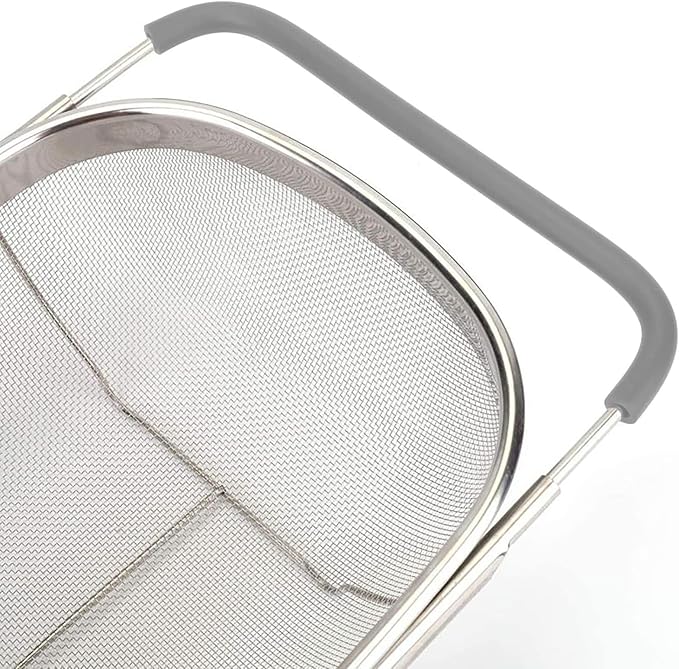 AJIODA Over The Sink Colander, 6 Quarts Stainless Steel Oval Colander - Image 5