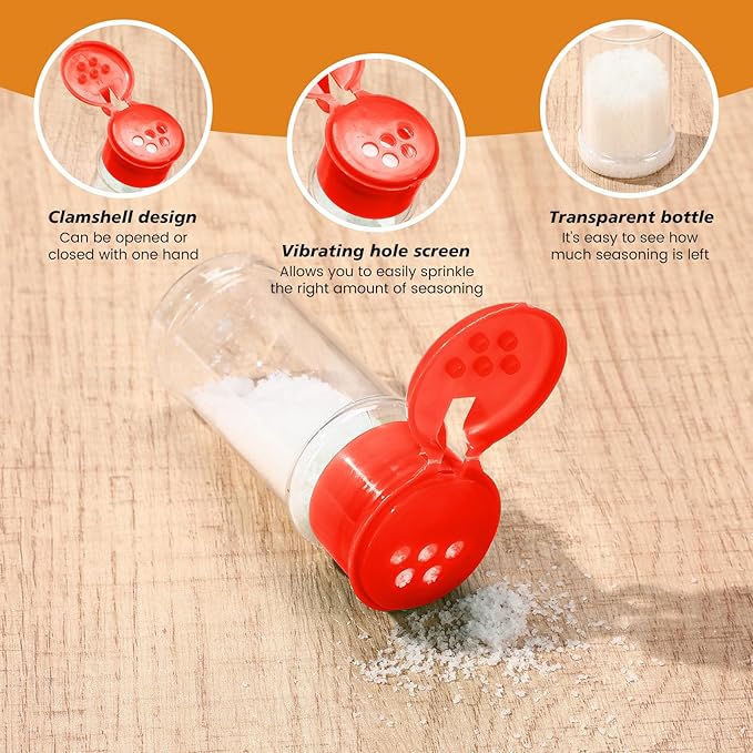 Amyhill 100 Pcs Plastic Spice Bottles Spice Jars