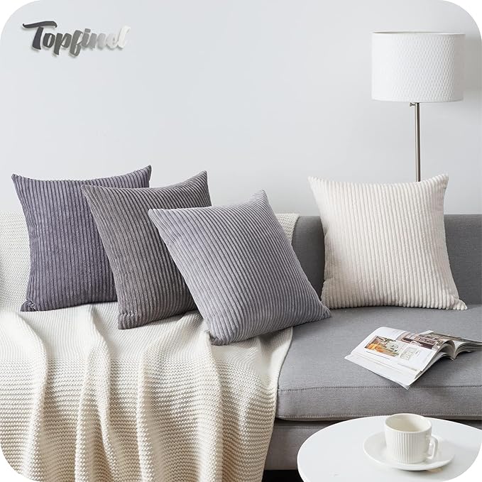 Topfinel 12x12 inch 4 Pack Decorative Throw Pillow Covers, Soft Velvet Modern - Image 8