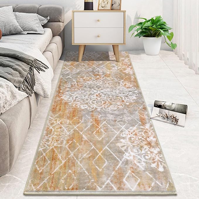 HEBE Hallway Runner Rug 2'x6' Washable Vintage Distressed Area Rugs Non Slip - Image 7