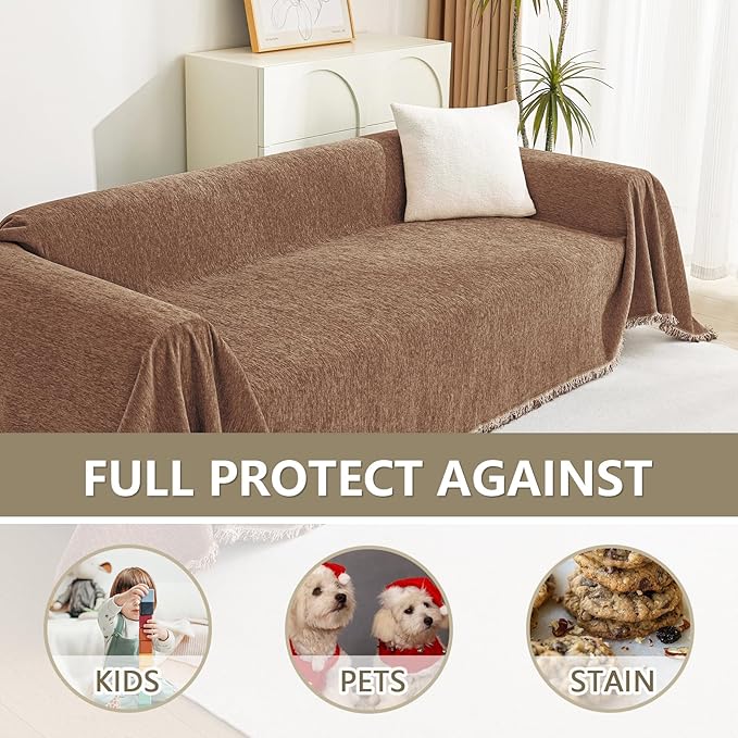 MYSKY HOME Couch Covers for 2 Cushion Couch Sectional Sofa, L Shape Sofa - Image 4