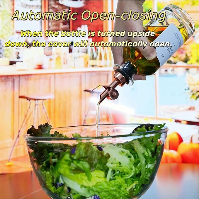 Olive Oil Dispenser, Weighted Liquor Pour Spout, Stainless Steel Automatic - Image 5