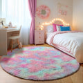 ONASAR Rainbow Round Area Rugs 5ft, Soft Bedroom Circle Rug Mats by ONASAR