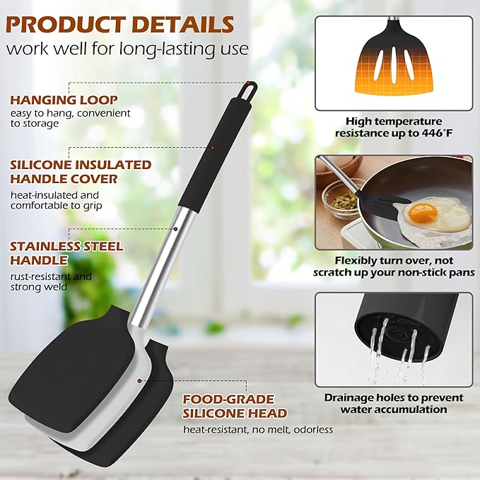 HaWare 29 PCS Silicone Cooking Utensils Set, Heat Resistant Kitchen Utensils Set - Image 3
