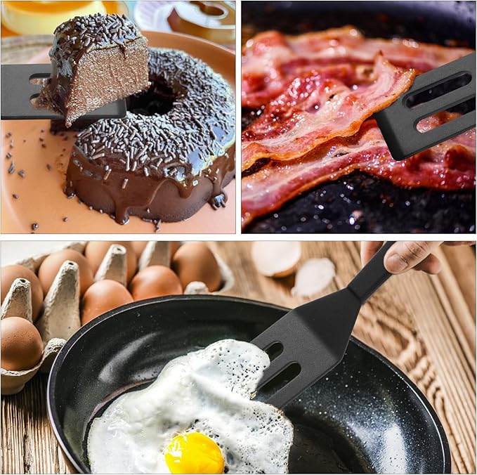 【2 Pack】Kunovo Small Spatula for Nonstick Cookware Mini Spatulas for kitchen Use - Image 2
