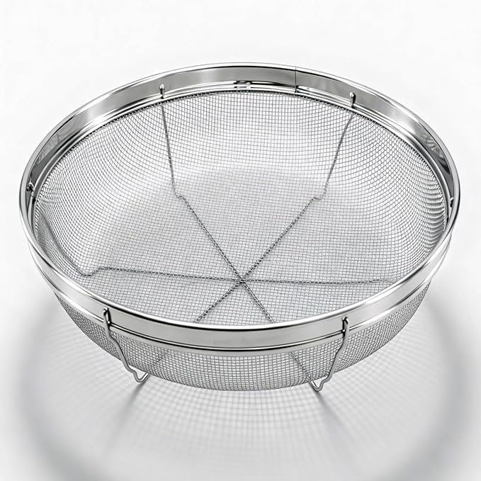 Fine Mesh Strainer for Kitchen, Stainless Steel Colander Bowl for Pasta by DOPMEPLifeHouse
