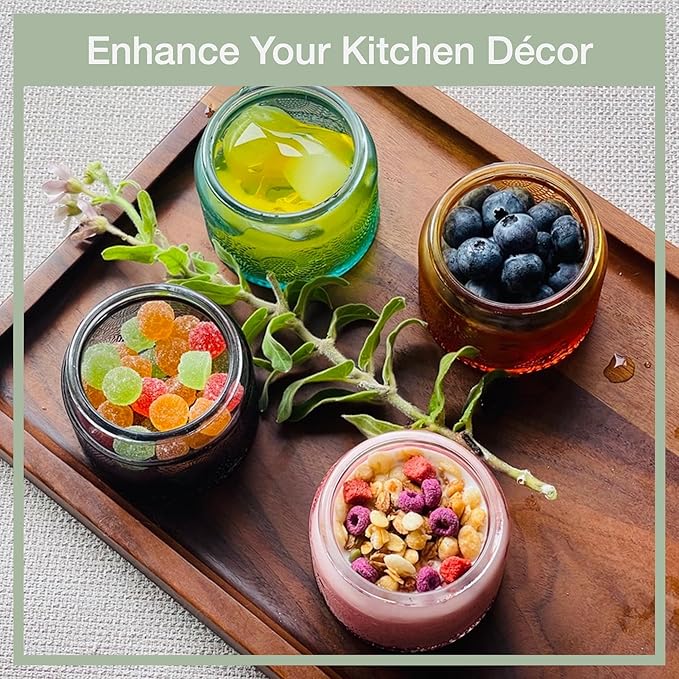 4 oz Glass Storage Jars with Airtight Bamboo Lids - Image 2