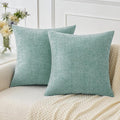 MIULEE Pack of 2 Couch Throw Pillow Covers 18x18 Inch Soft Aqua Green Chenille by MIULEE