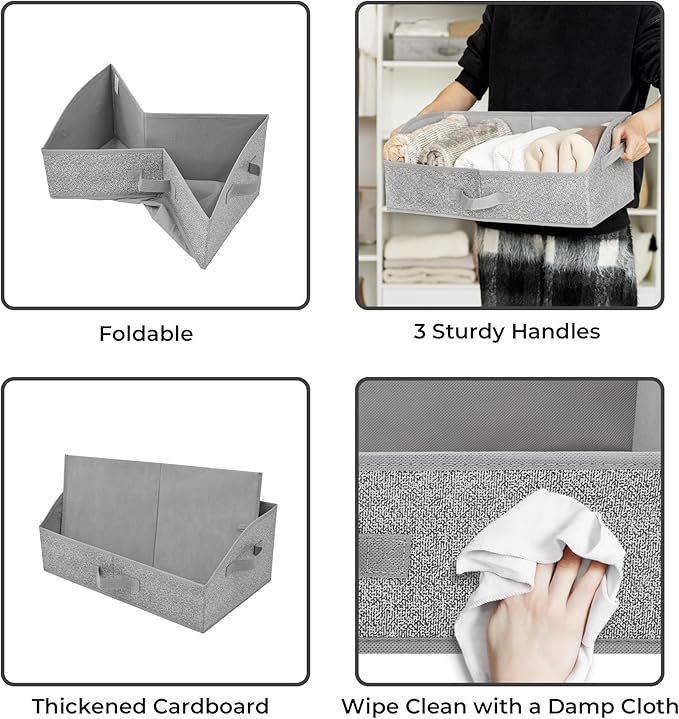 GRANNY SAYS Purse Organizer for Closet, Trapezoid Storage Bins, Closet Shelf - Image 6