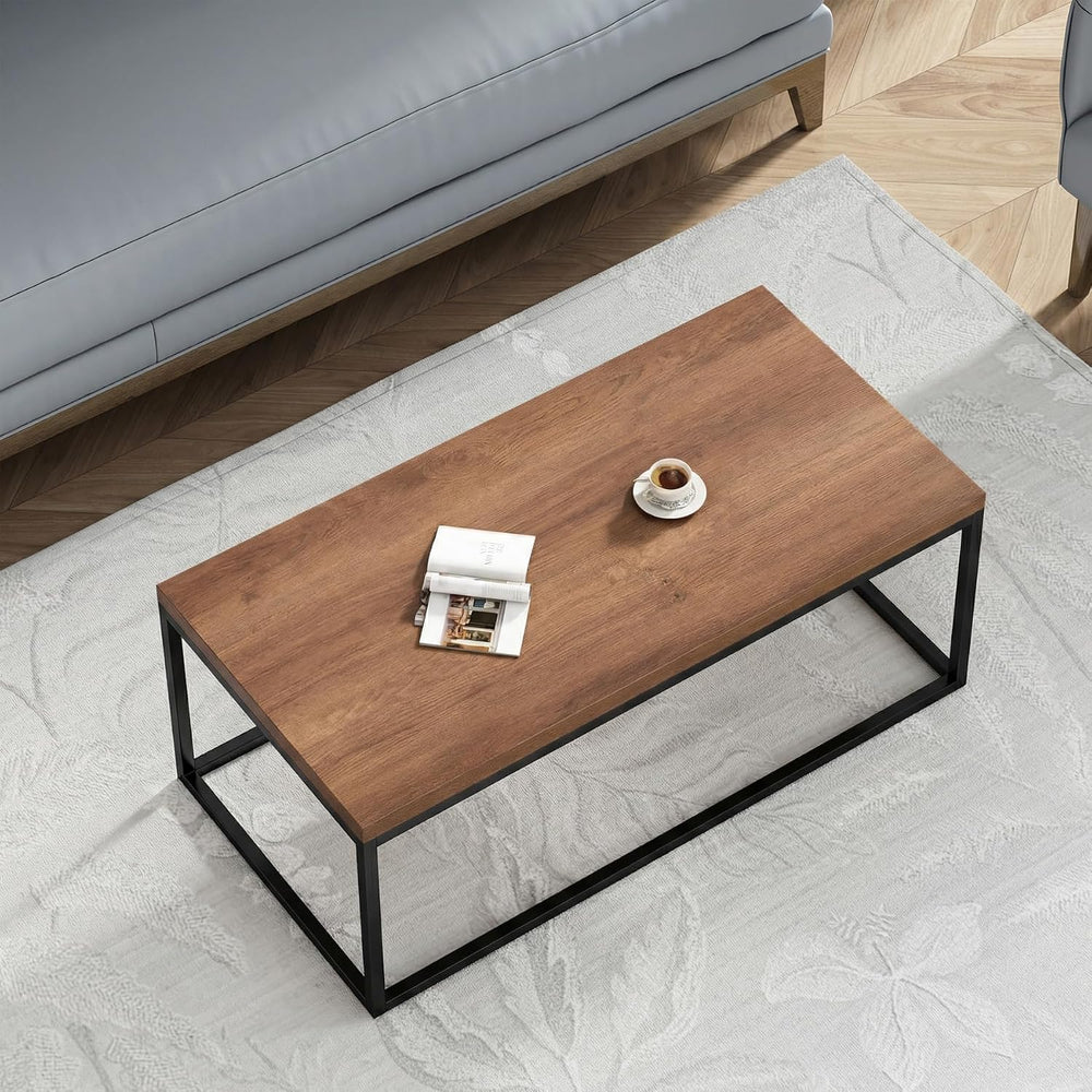 40" Dark Walnut Coffee Table, Extra Thick 1.2" Top, Medium Size
