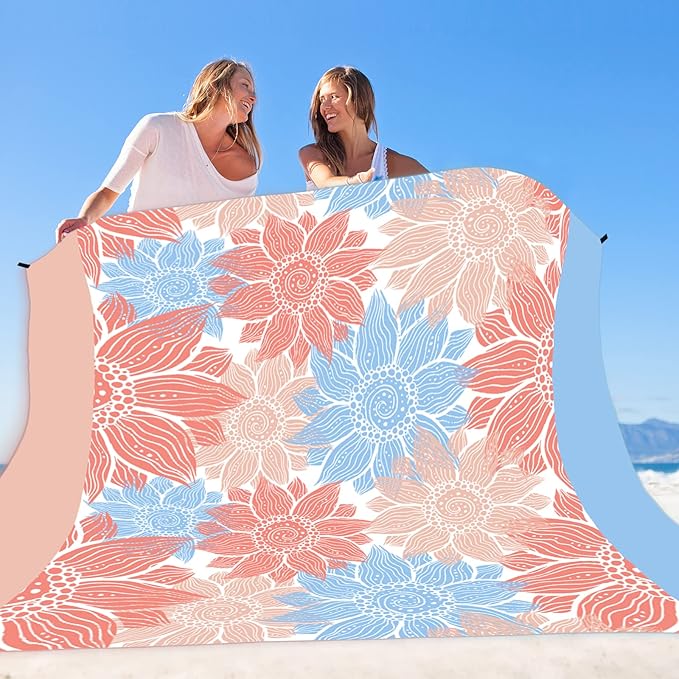 HIHOHO Beach Blanket Waterproof Sandproof Extra Large Beach Mat 79" X - Image 6