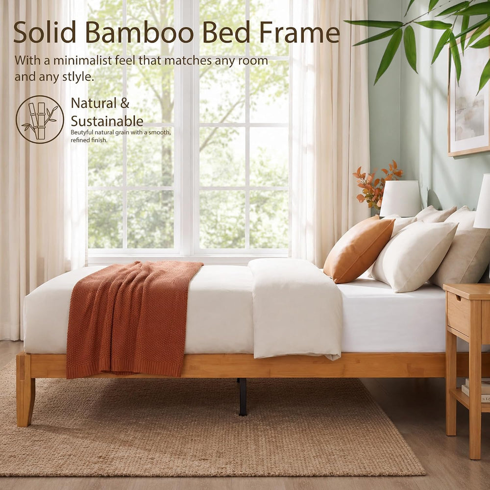 Yechen Bamboo Japanese Joinery Bed Frame, Queen Size Platform Bed Frame