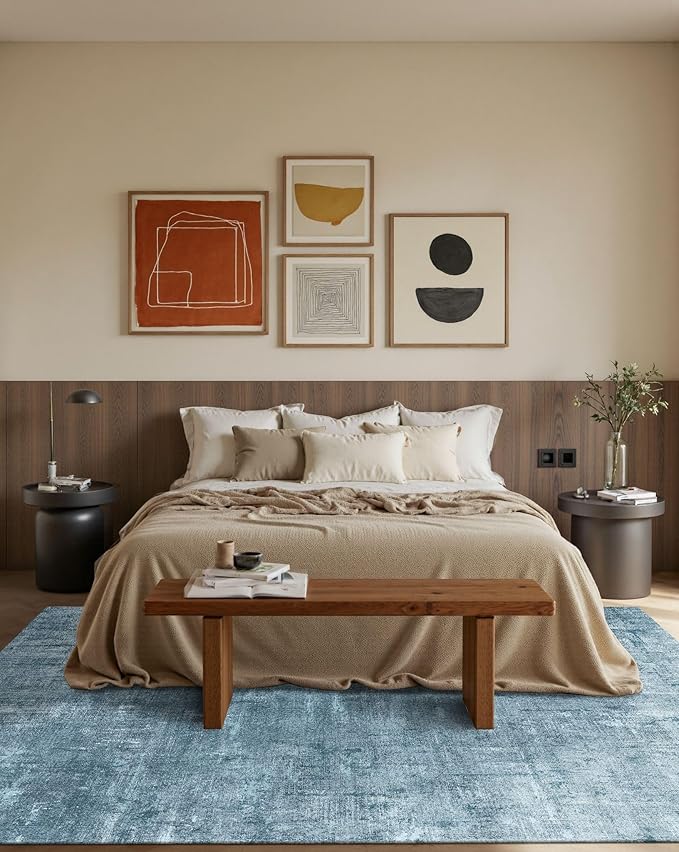 Latte&Fog 5x7 Area Rugs for Living Room Bedroom, Boho Non Slip Low Pile Carpet - Image 4