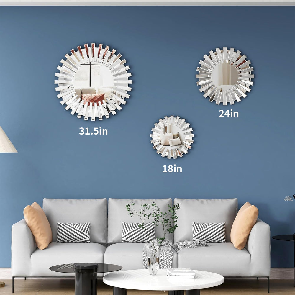 SHYFOY 24 inch Decorative Wall Mirror, Round Mirror for Wall Decor