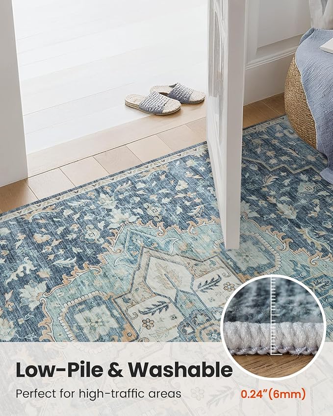 AMADA HOMEFURNISHING 2x5 Washable Runner Rug, Low-Profile Kitchen Rugs - Image 8