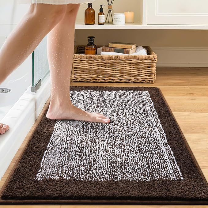 Bathroom Rugs 30x20 Non Slip Washable, Soft Absorbent Quick Dry Mats - Image 2