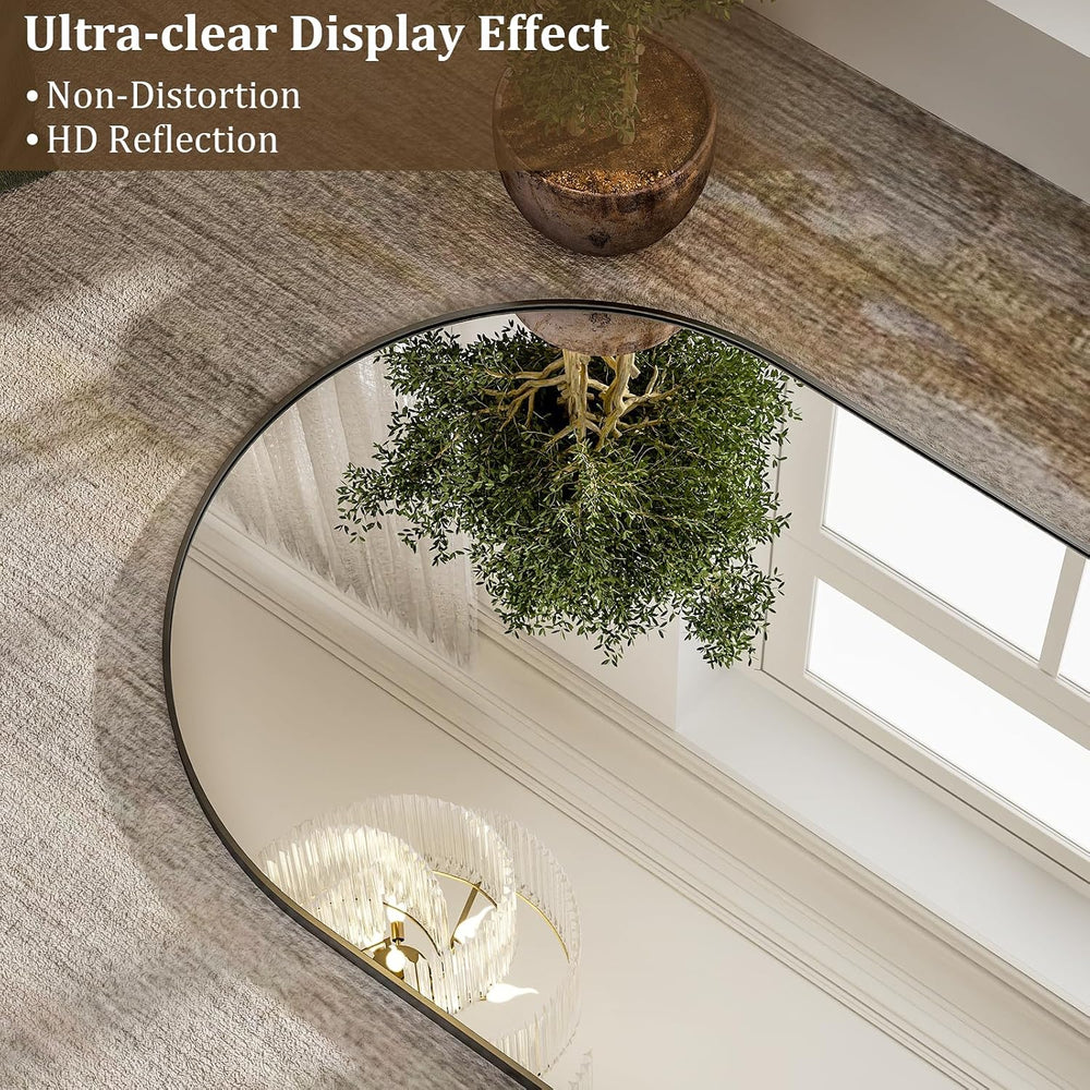 HARRITPURE 71"x30" Arched Full Length Mirror, Black
