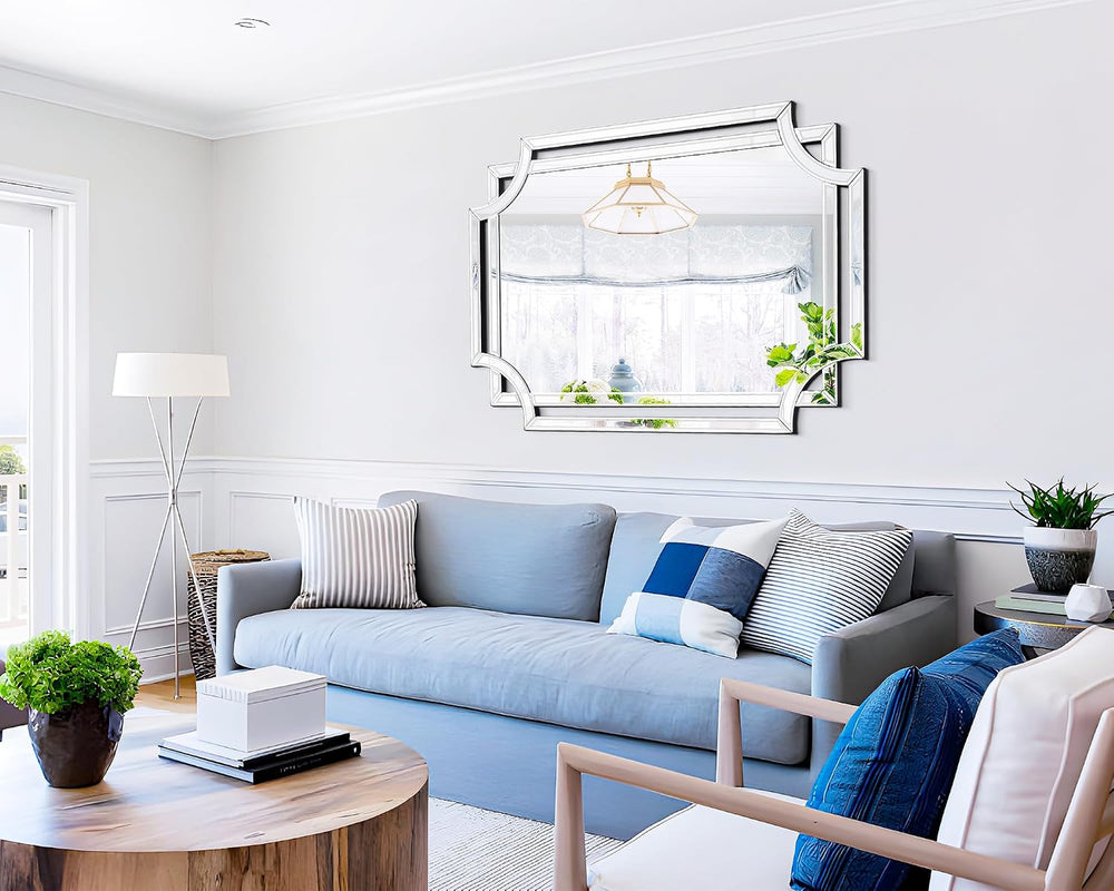 Chende 36" x 24" Rectangular Modern Decorative Wall Mirror with Bev...