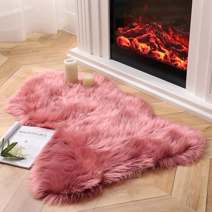 Ashler Faux Fur Area Rug by AshlerHomeDeco