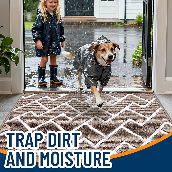 OLANLY Front Door Mat, Non-Slip Rubber Backing, Dirt Resistant and Absorbent - Image 2
