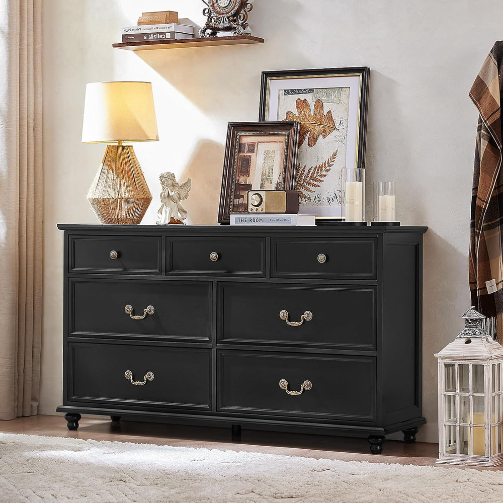 Joaxswe Farmhouse Dresser and Nightstand Sets 3 Piece, Nightstands Set of 2 a...