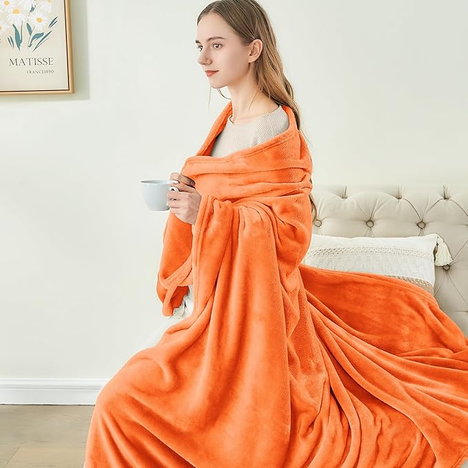 BEDELITE Fleece Blankets 108 inch x90 Size Orange Throw Blankets - Image 8
