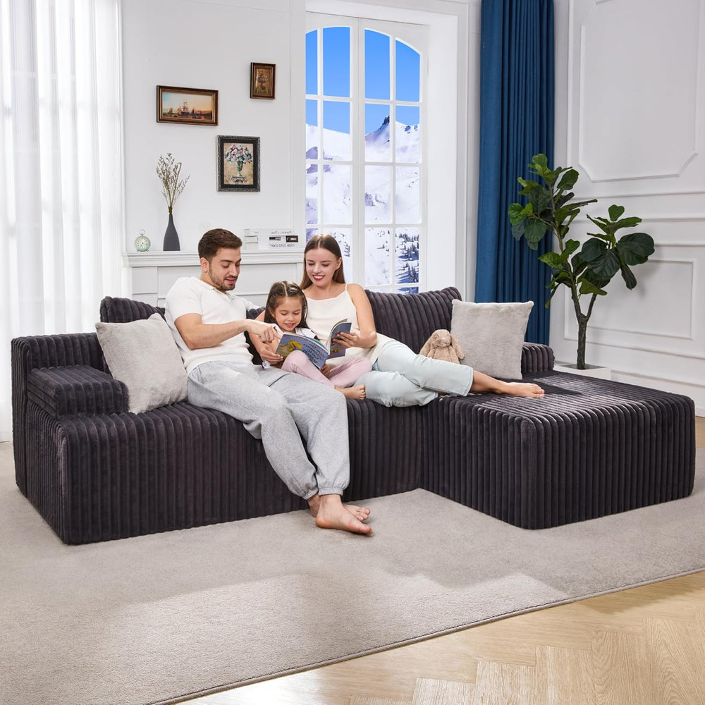 Hobestluk Boneless Couch Modular Sectional Sofa L-Shape Cloud Couch Lounge | ...