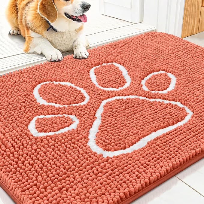 Smiry Dog Door Mat for Muddy Paws, Absorbent Dirt Trapper Non Slip Quick Dry by Smiry