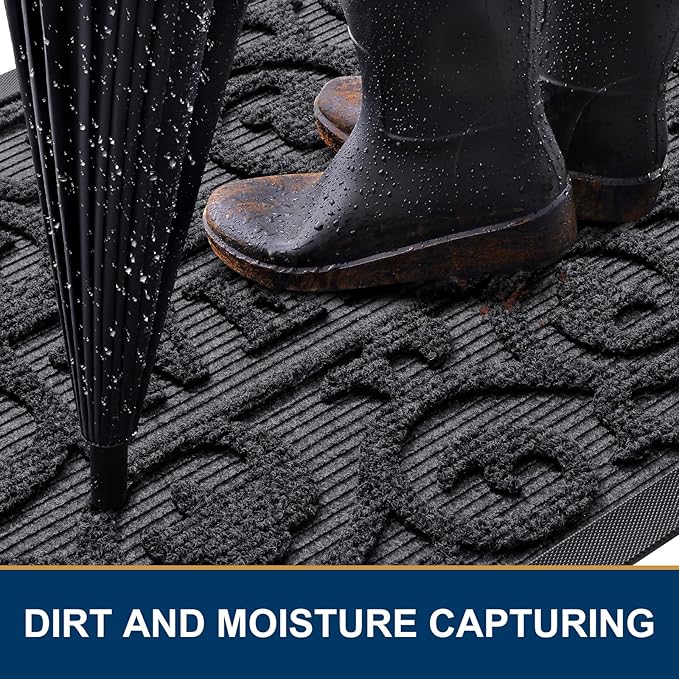 Smiry Welcome Door Mat Outside Entrance, Heavy Duty Trap Dirt and Moisture Easy - Image 3