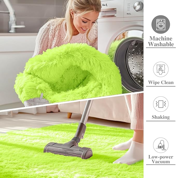 OLANLY Area Rugs for Living Room Bedroom, Machine Washable 4x5.9 ft Soft Fluffy - Image 2