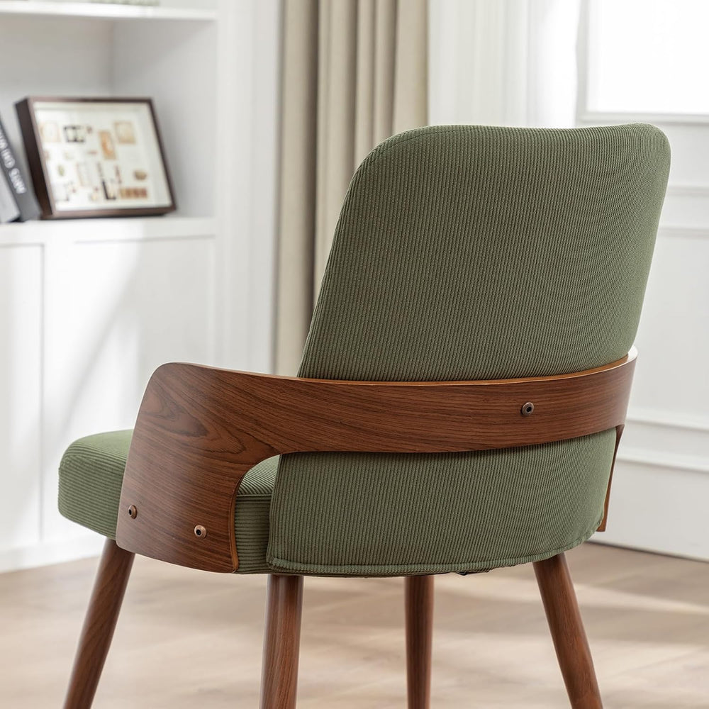 Dining Room Chairs,Mid Century Modern Kitchen Chairs,Green Corduroy Fabric Up...