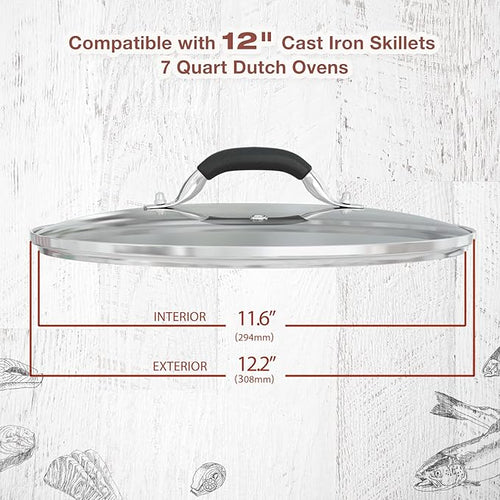 12 Inch Tempered Glass Pot Lid Compatible - Image 2