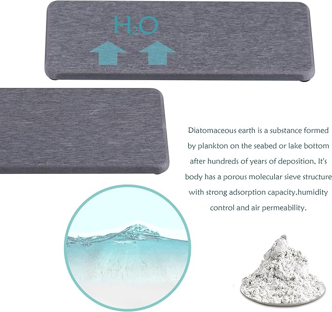 NiuYichee 2 Pcs Water Absorbing Stone Trays, Kitchen/Bathroom Sink Soap Dish - Image 5