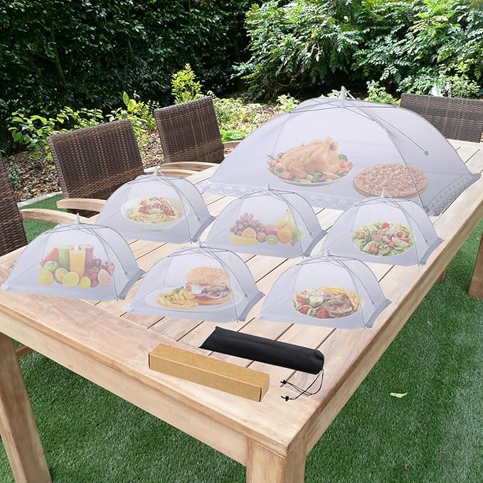 7 Pack Food Covers for Outside Mesh, Food Nets for Outdoors Large Food Covers - Image 2