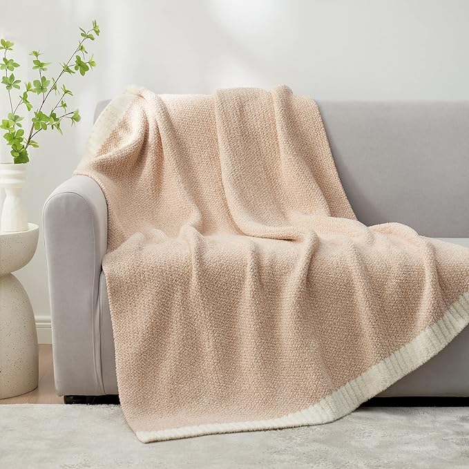 Snuggle Sac Heather Beige Throw Blankets Luxurious Microfiber Fabric, - Image 6