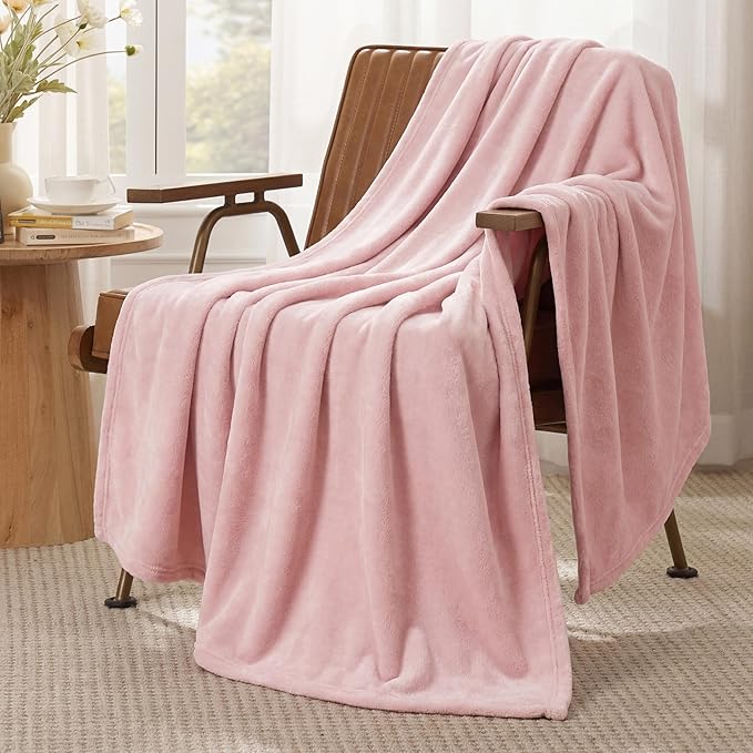Bedsure GentleSoft Pink Throw Blanket - Image 2