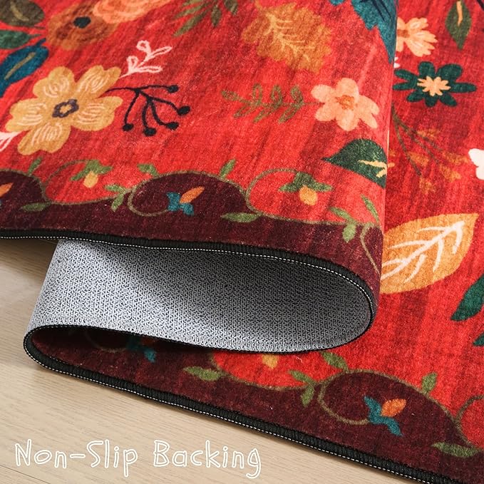 Rugcomf Runner Rug for Hallways Kitchen Rug Non Slip 2'6''x8' Washable Runner - Image 3